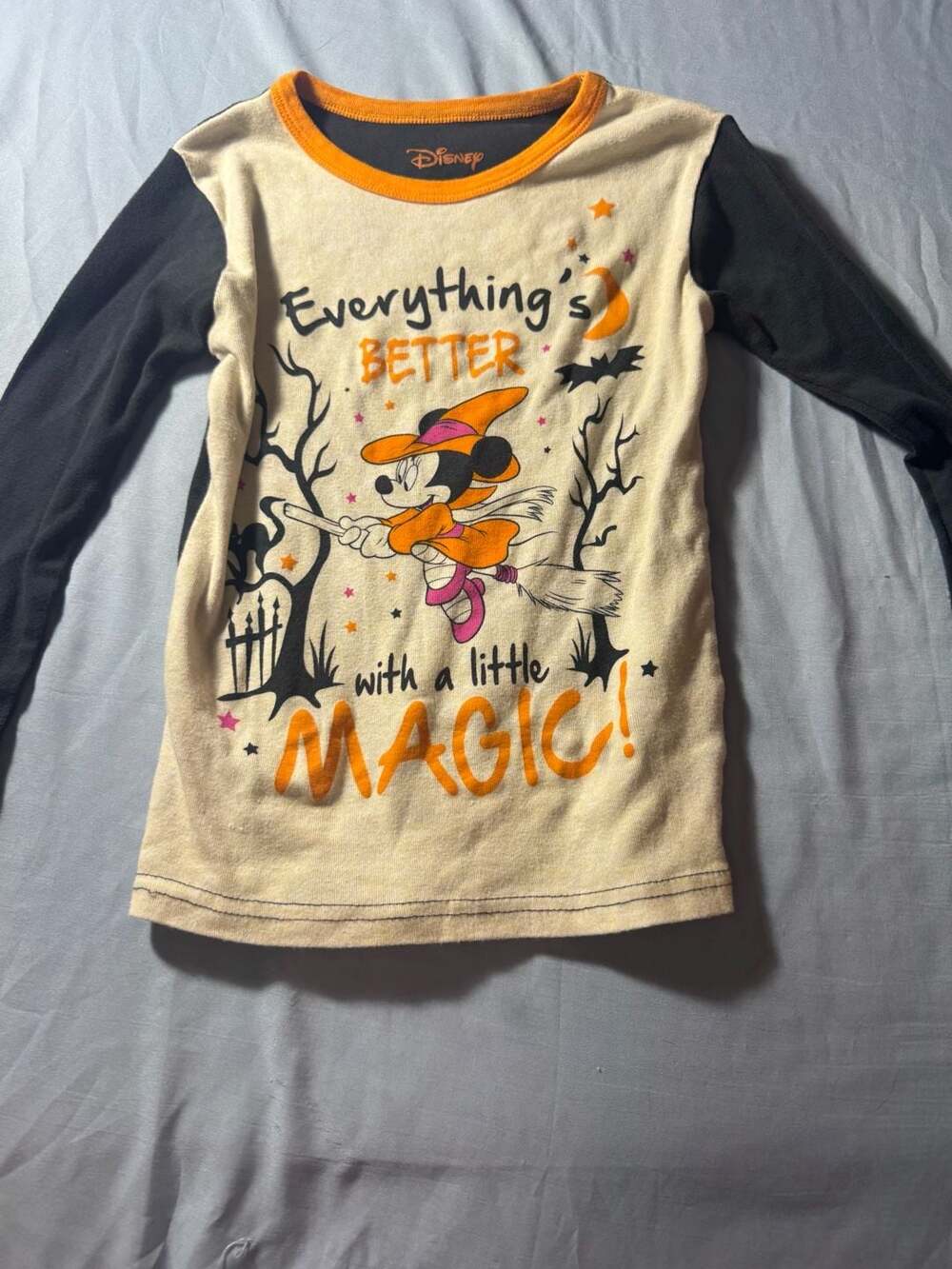 Disney Minnie Mouse Halloween Everything's Better With Magic Shirt Size 10